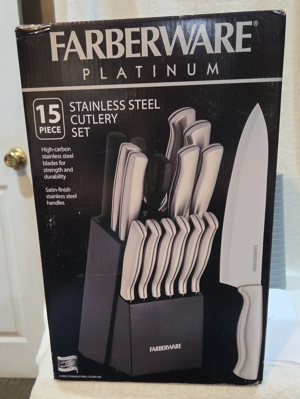 Farberware Stainless Steel Knife Set in Silver and Black - PLEASE READ BELOW